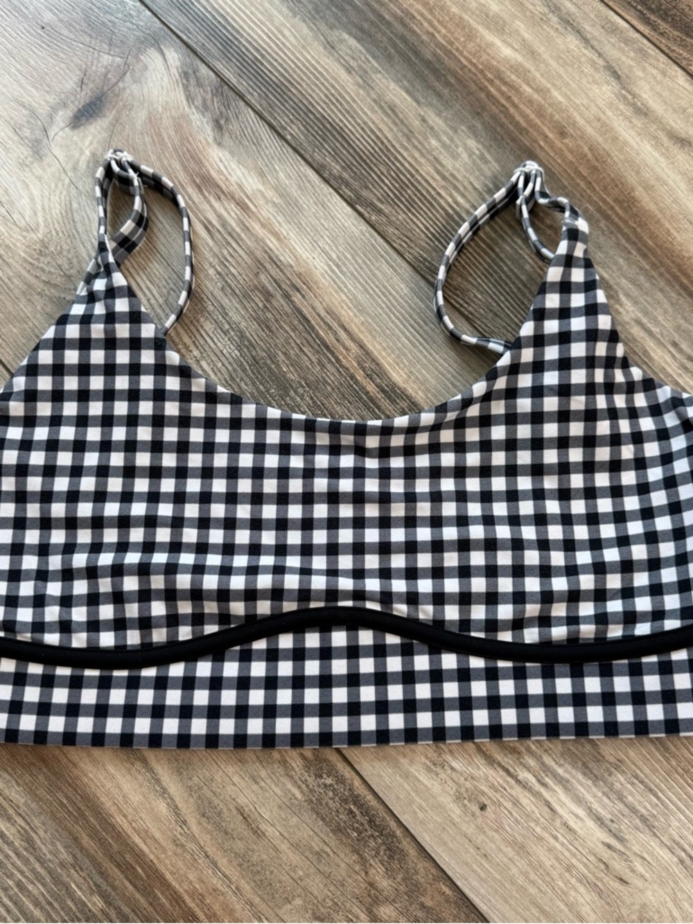 JoyLab Black and White Gingham Bralette